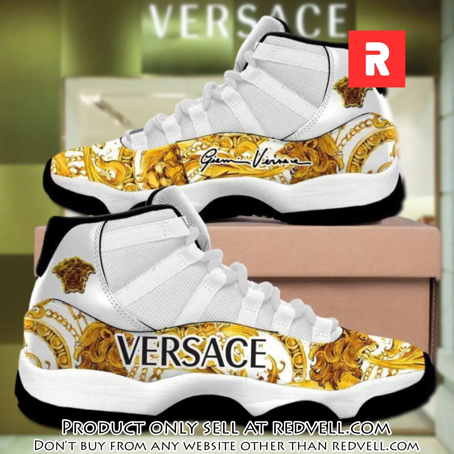 Gianni versace white gold air jordan 11 sneakers shoes hot  gifts for men women rv3510795